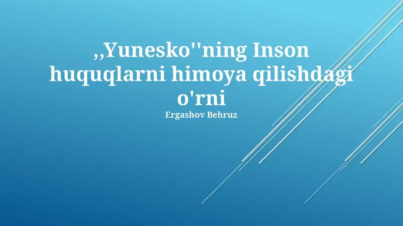 Yunesko huquq bo'yicha