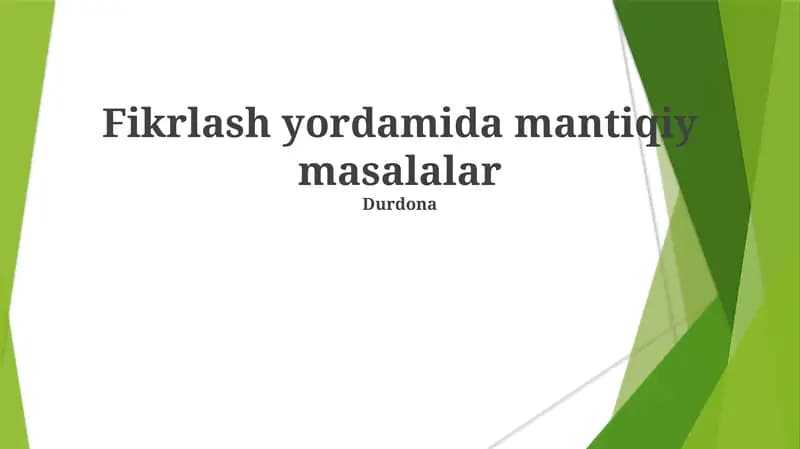 Mantiqiy masalalar
