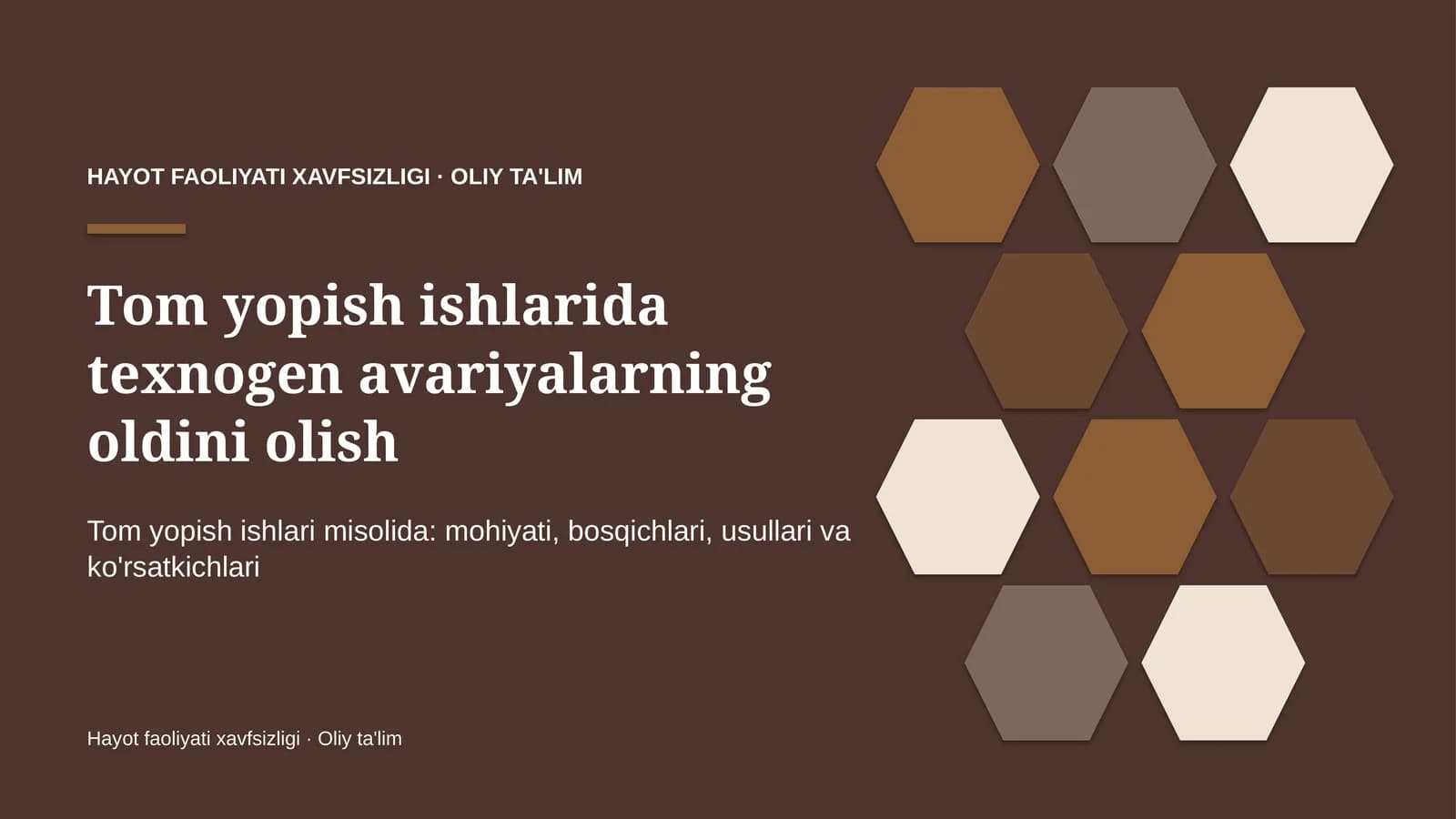 tom yopish ishlarida texnogen avariyalarning oldini olish 6170