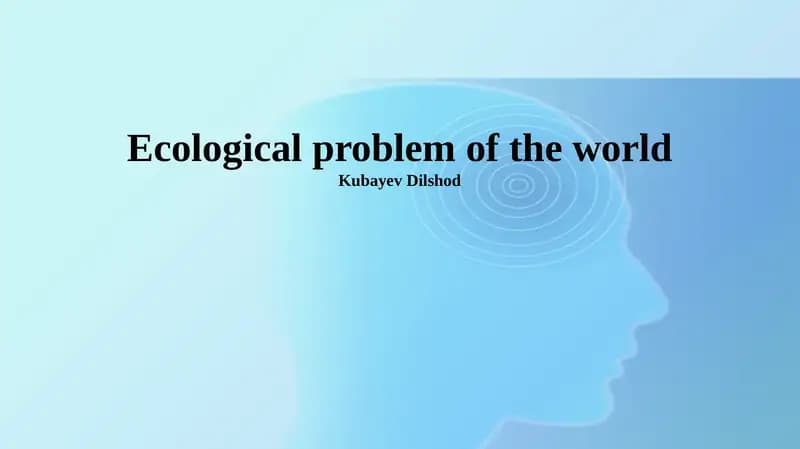 Ecological problem of the world