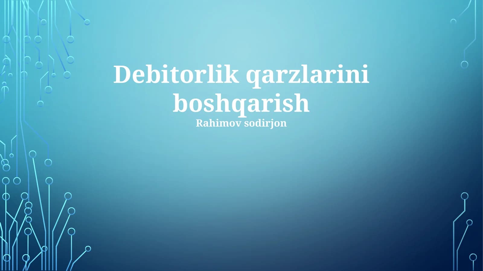 Debitorlik qarzlarini boshqarish