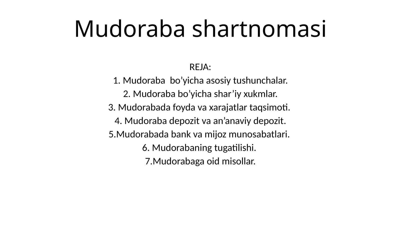 Mudoraba shartnomasi