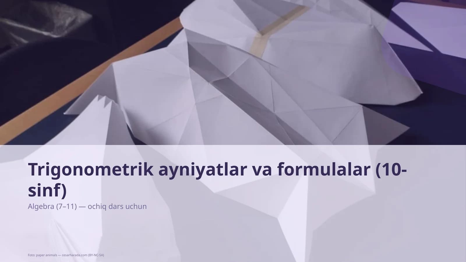 Trigonometrik ayniyatlar va formulalar (10-sinf)