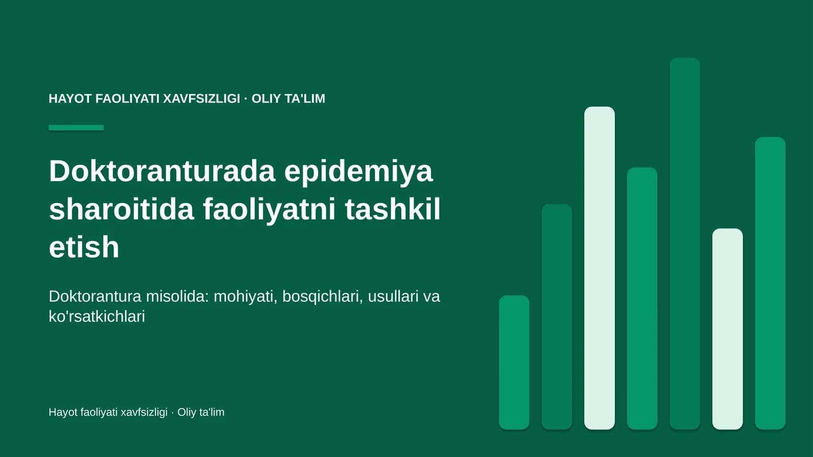 Doktoranturada epidemiya sharoitida faoliyatni tashkil etish