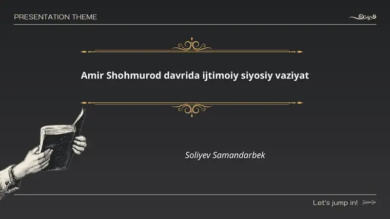 Amir Shohmurod davrida ijtimoiy siyosiy vaziyat