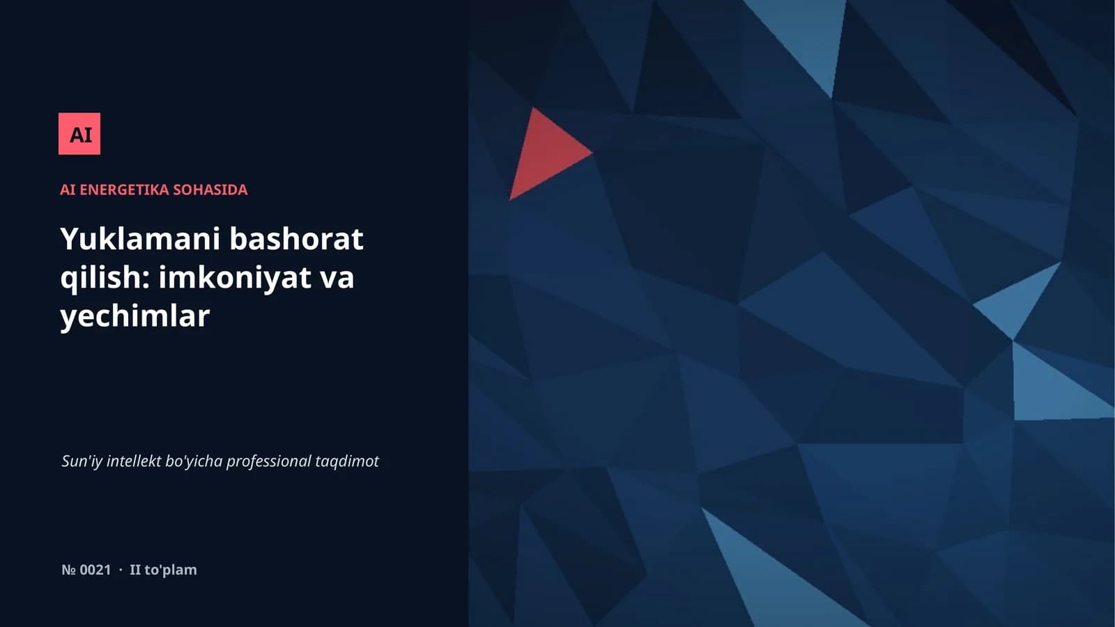 AI ENERGETIKA SOHASIDA