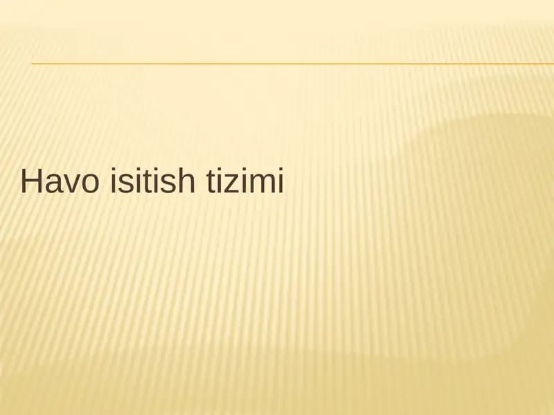 Havo isitish tizimi