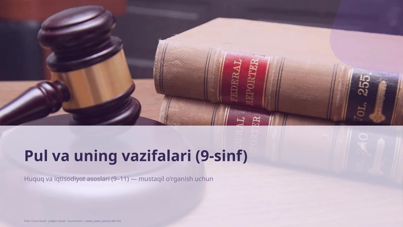 Pul va uning vazifalari (9-sinf)