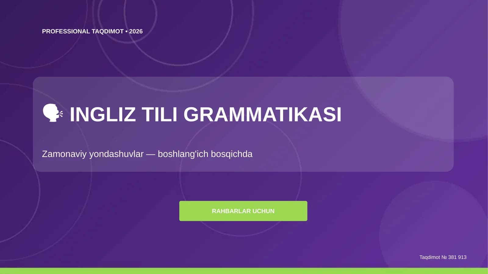 INGLIZ TILI GRAMMATIKASI