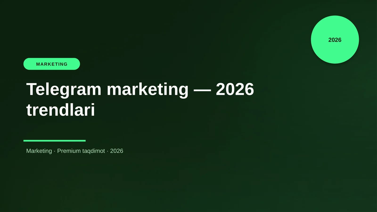 Telegram marketing — 2026 trendlari