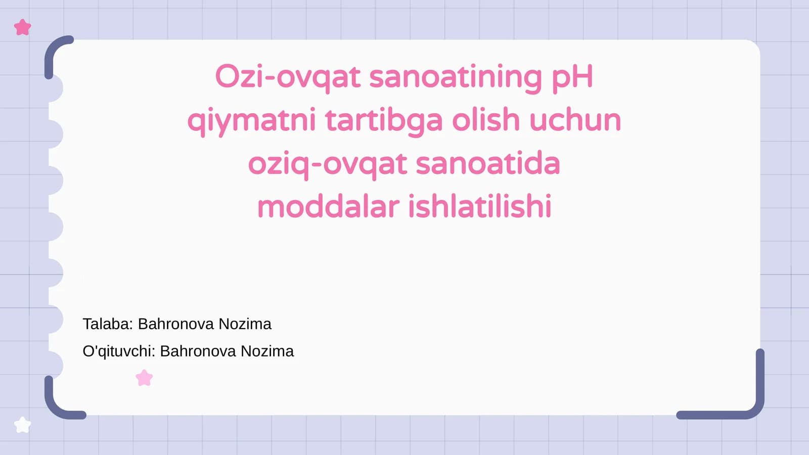 Oziq-ovqat sanoatida pH nazorati