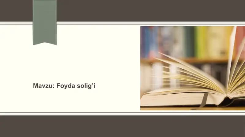 Foyda solig’i.