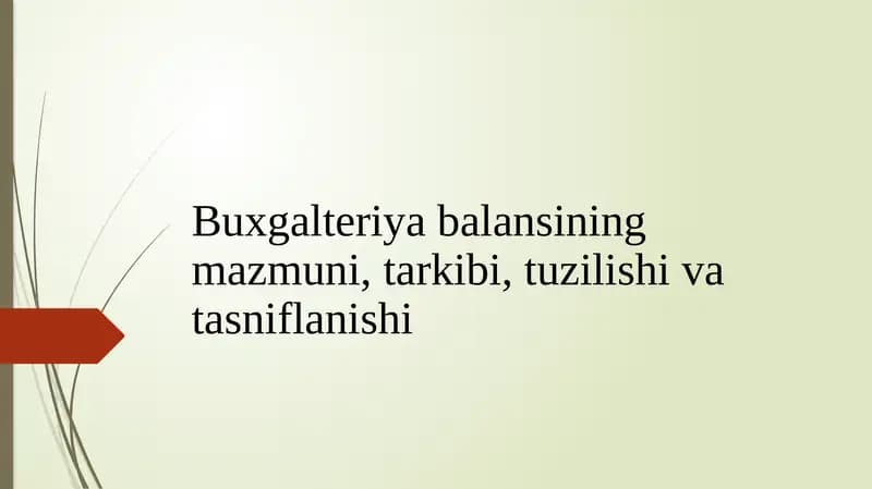 BUXGALTERIYA BALANSI