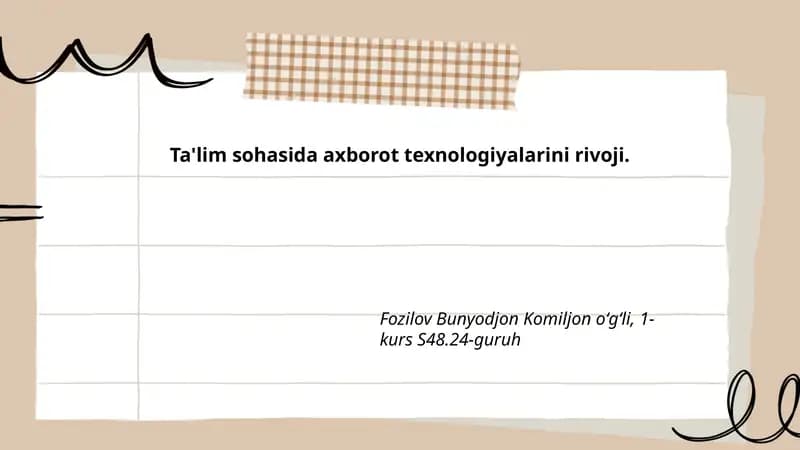 Ta'limda raqamli texnologiyalarning ahamiyati