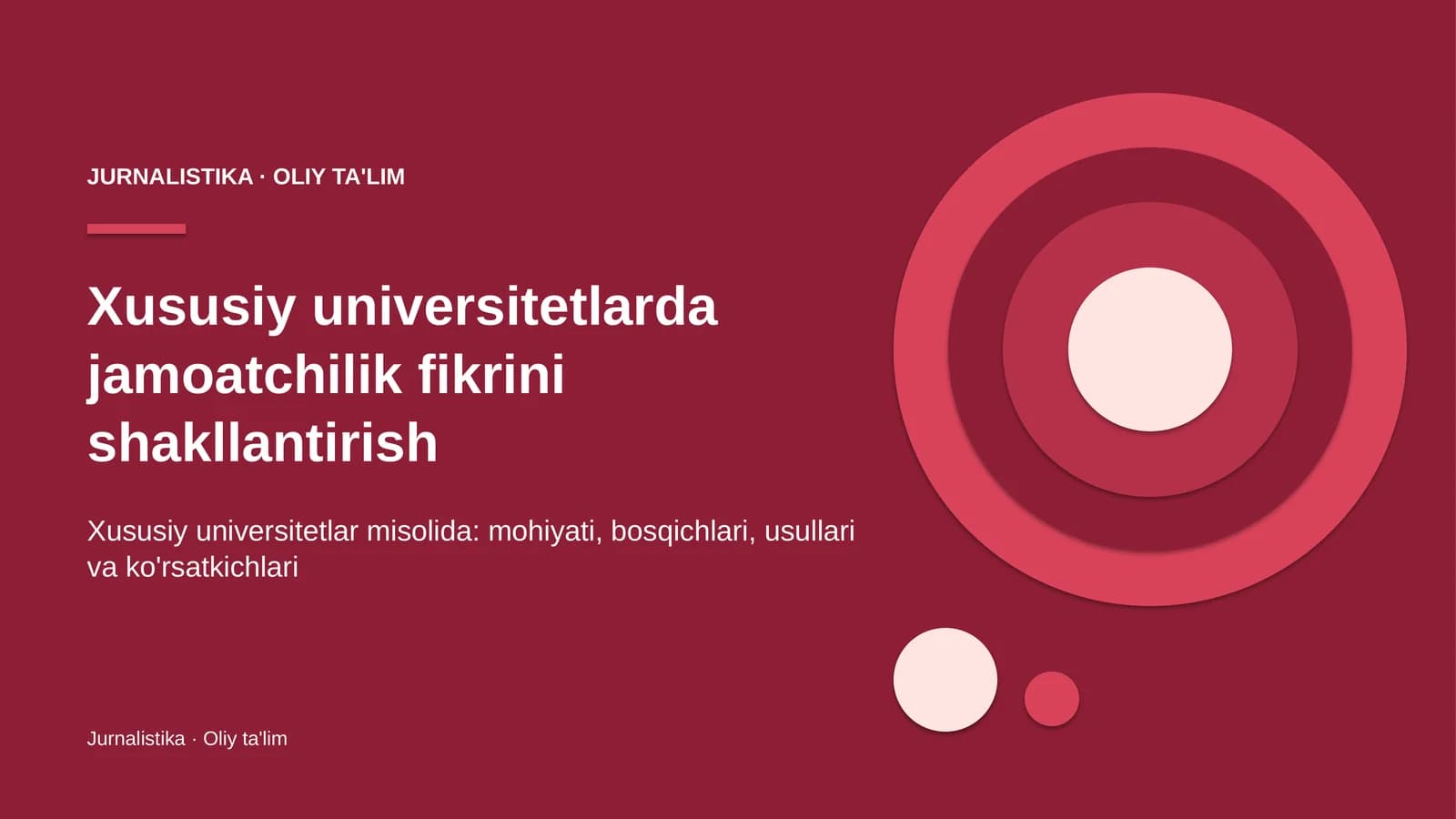 Xususiy universitetlarda jamoatchilik fikrini shakllantirish
