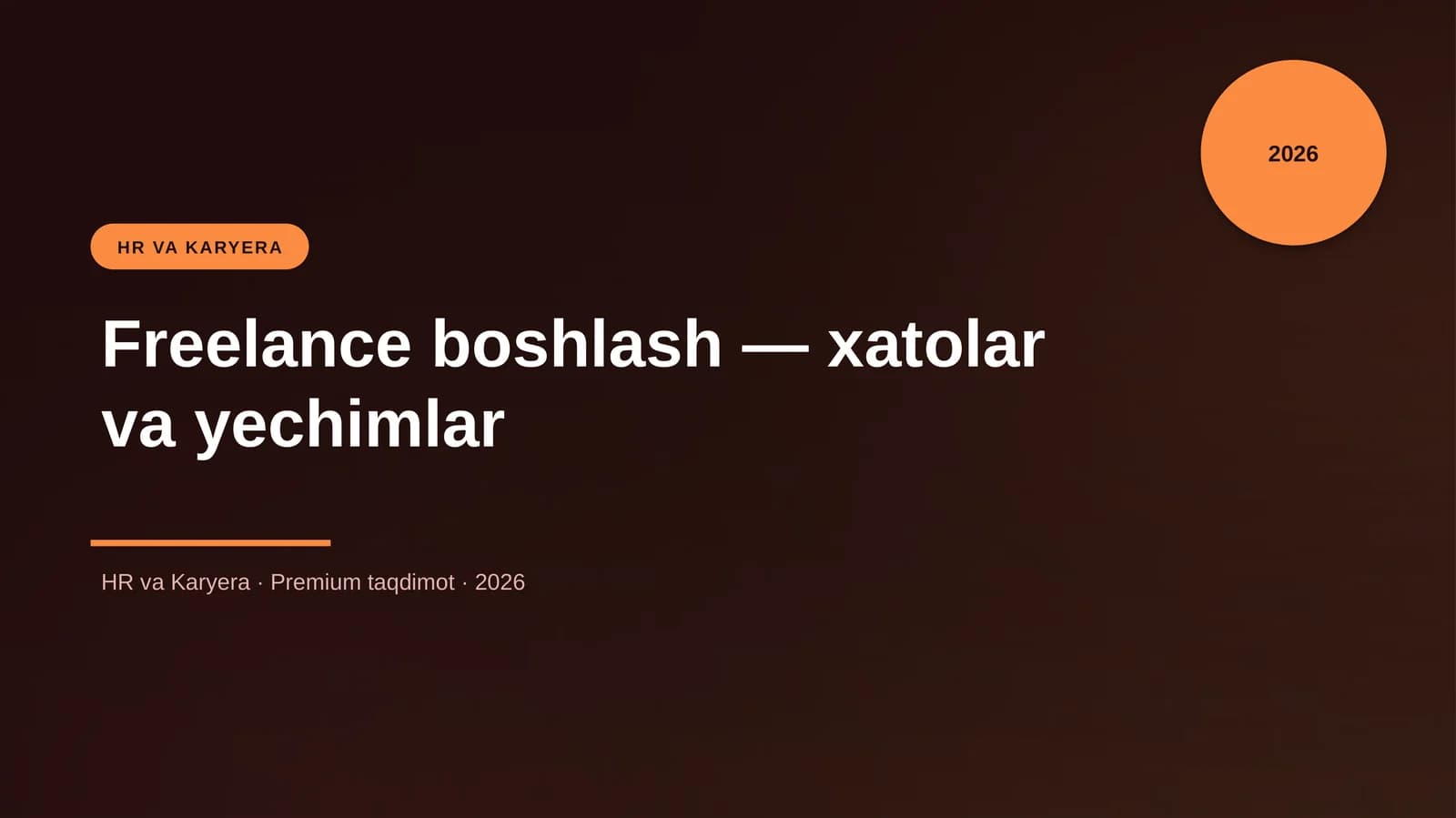 Freelance boshlash — xatolar va yechimlar