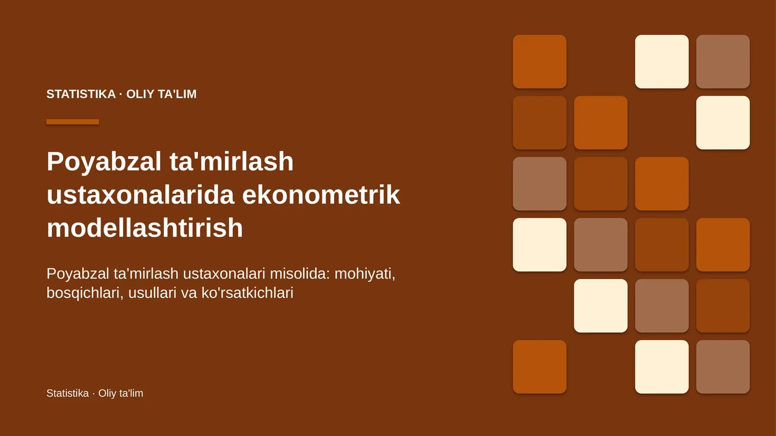 poyabzal ta'mirlash ustaxonalarida ekonometrik modellashtirish 6009