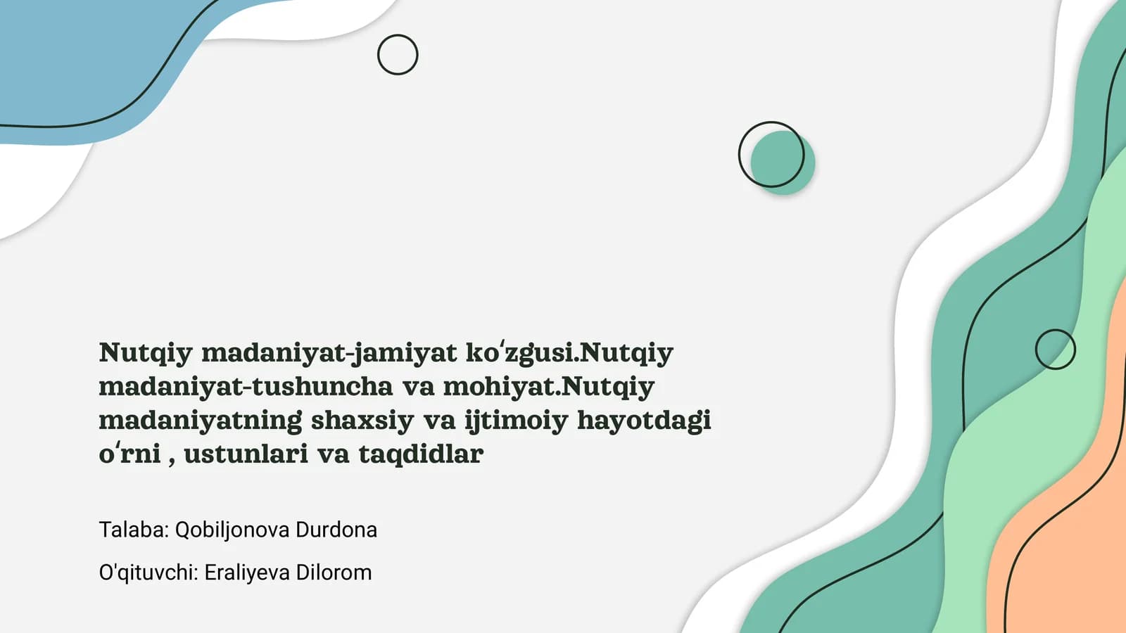 Nutqiy madaniyat-jamiyat koʻzgusi