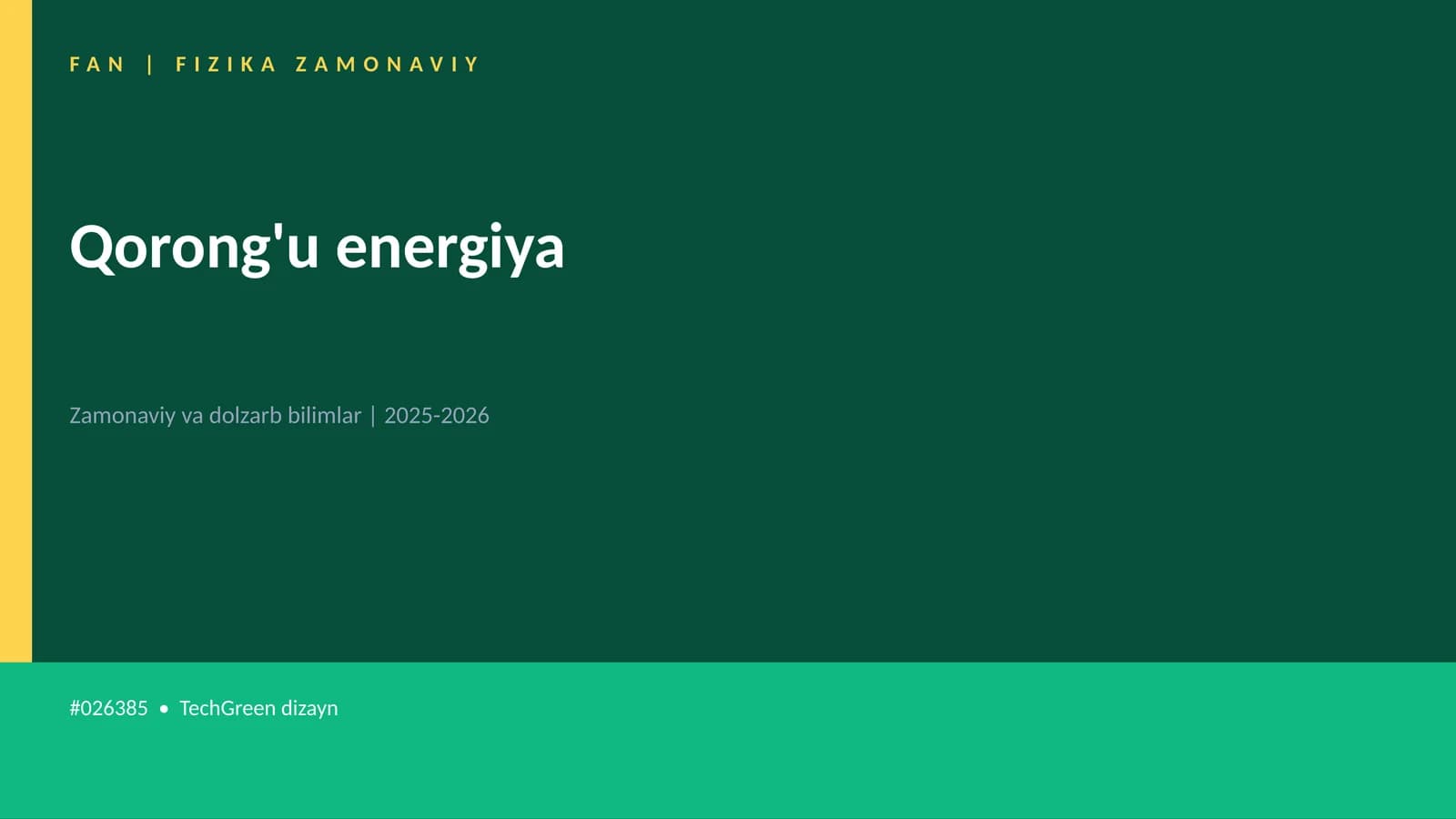 FIZIKA ZAMONAVIY