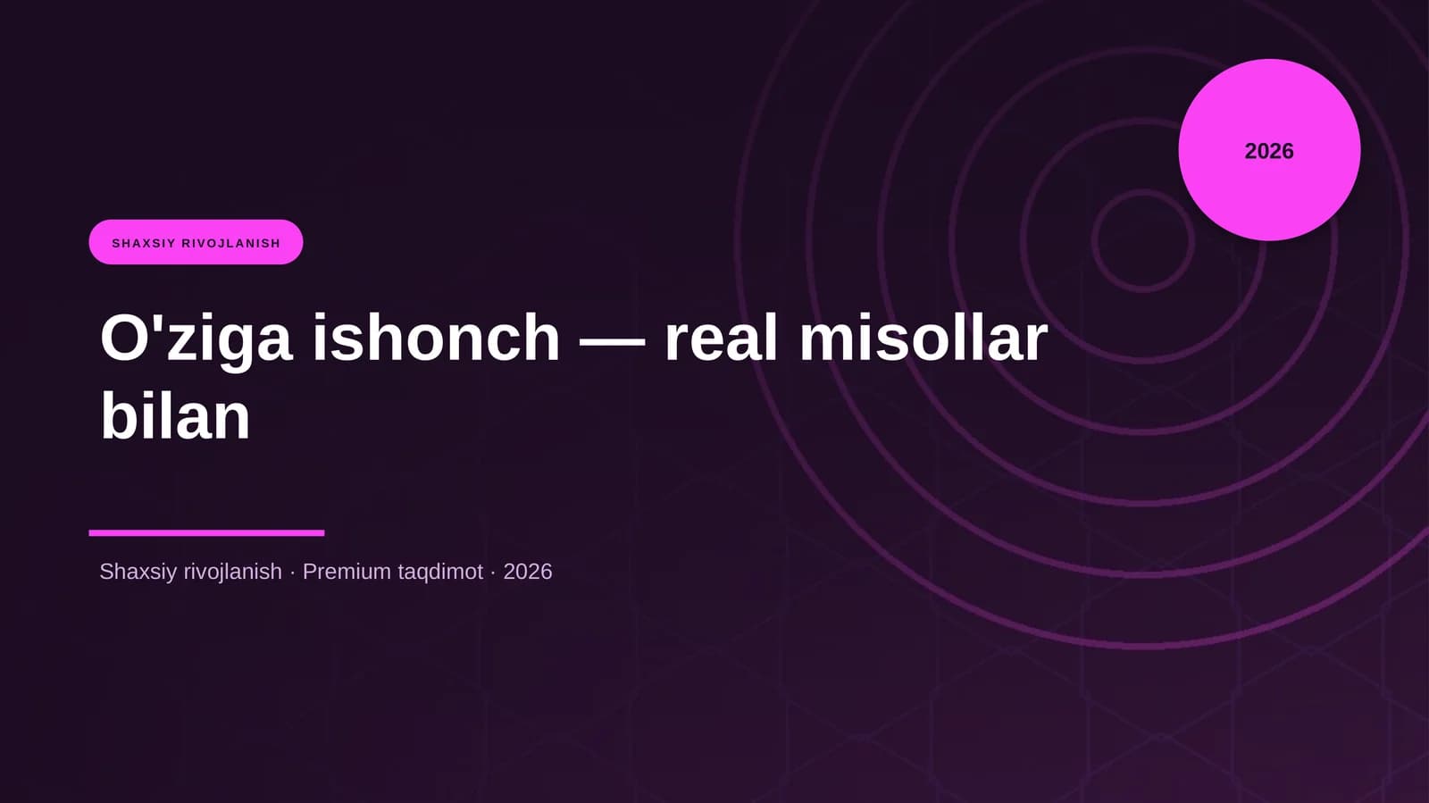 O'ziga ishonch — real misollar bilan