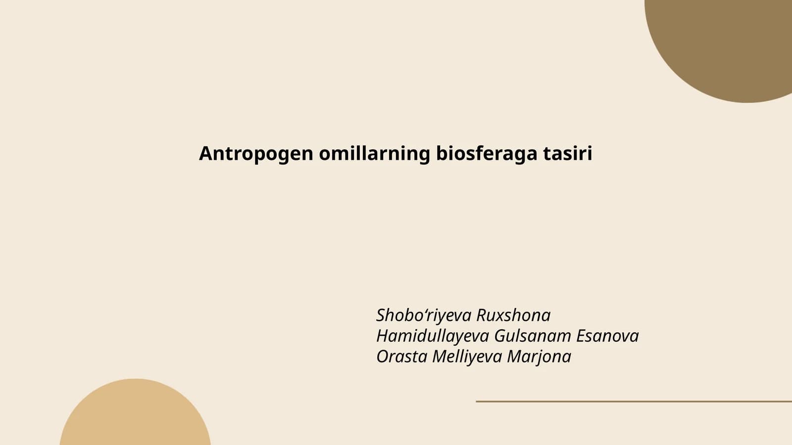 Antropogen omillarning biosferaga tasiri