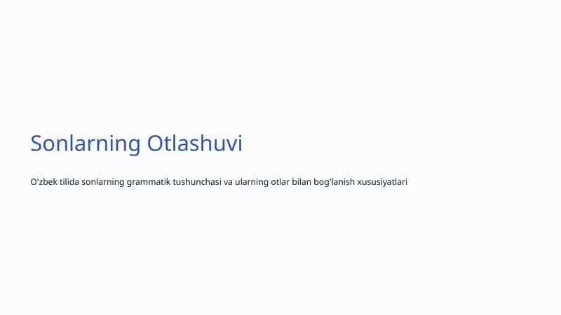 Sonlarning Otlashuvi