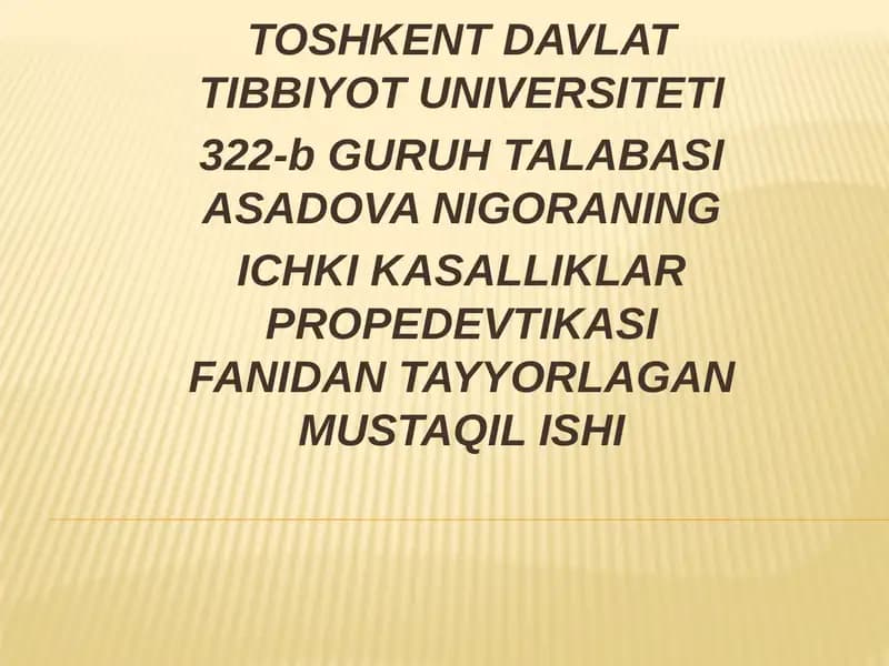Deontologiya. Sog`lom turmush tarzi