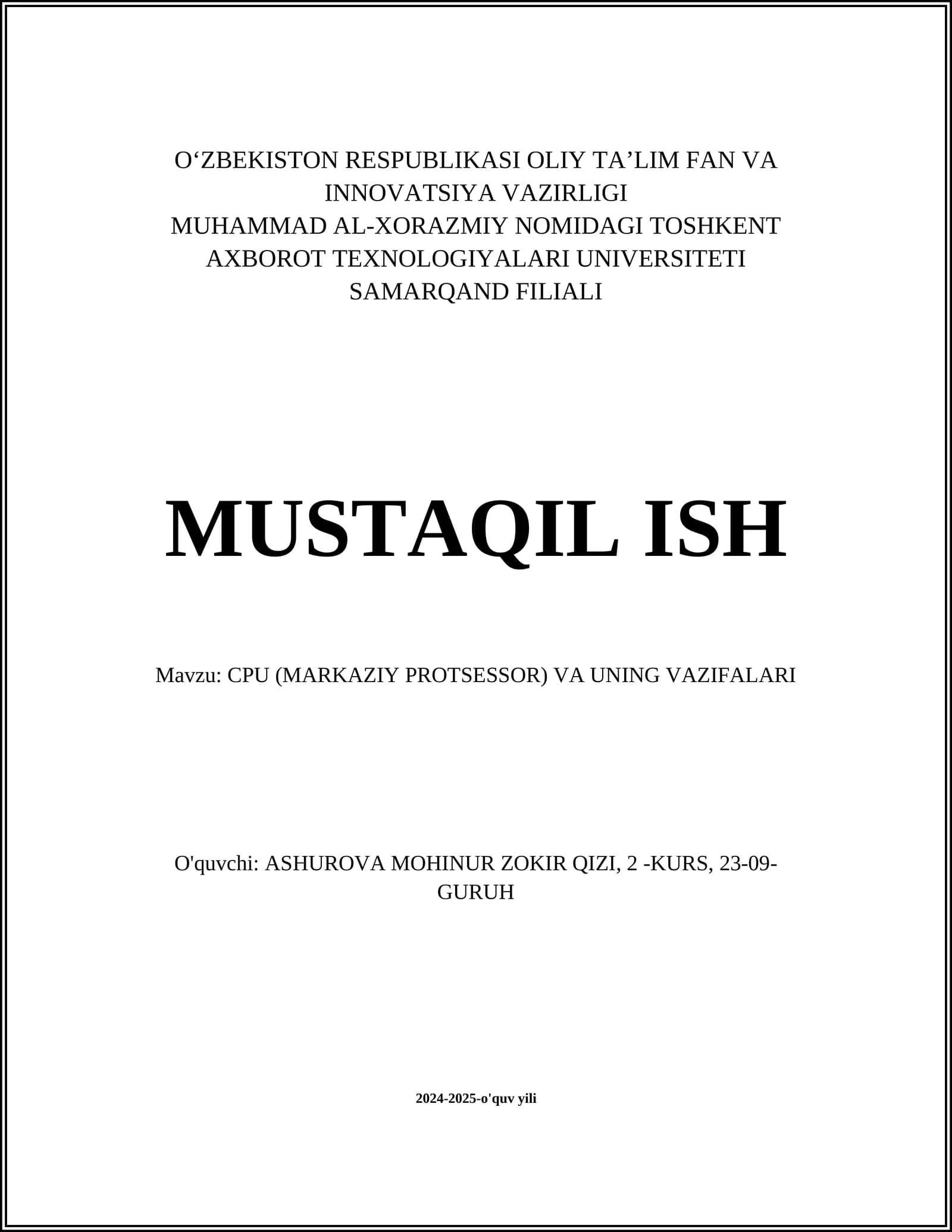 Markaziy Protsessor
