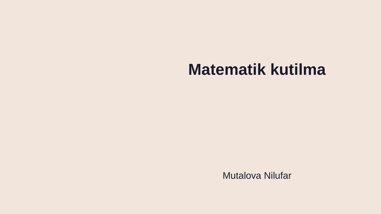 Matematik kutilma