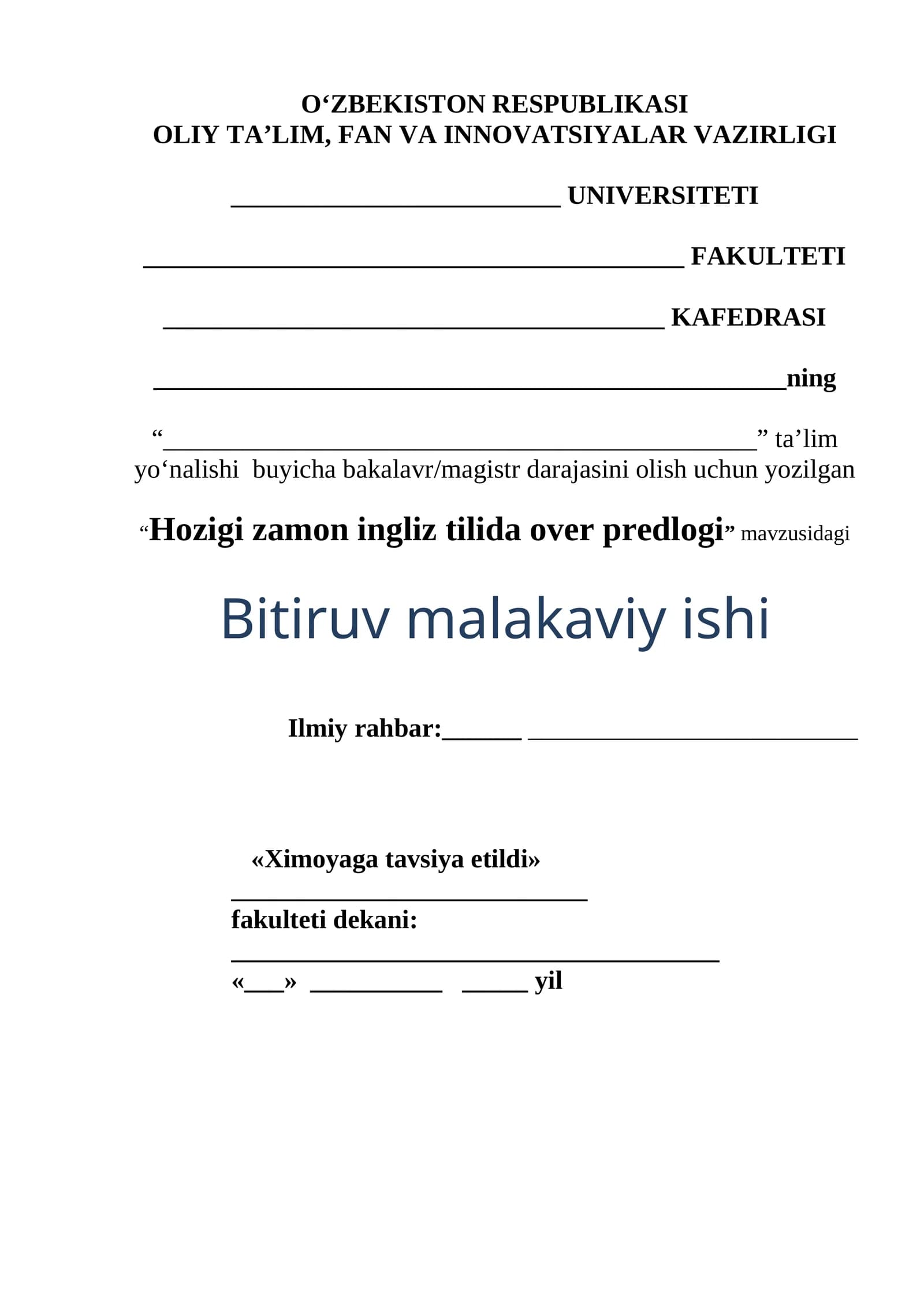 Hozigi zamon ingliz tilida over predlogi
