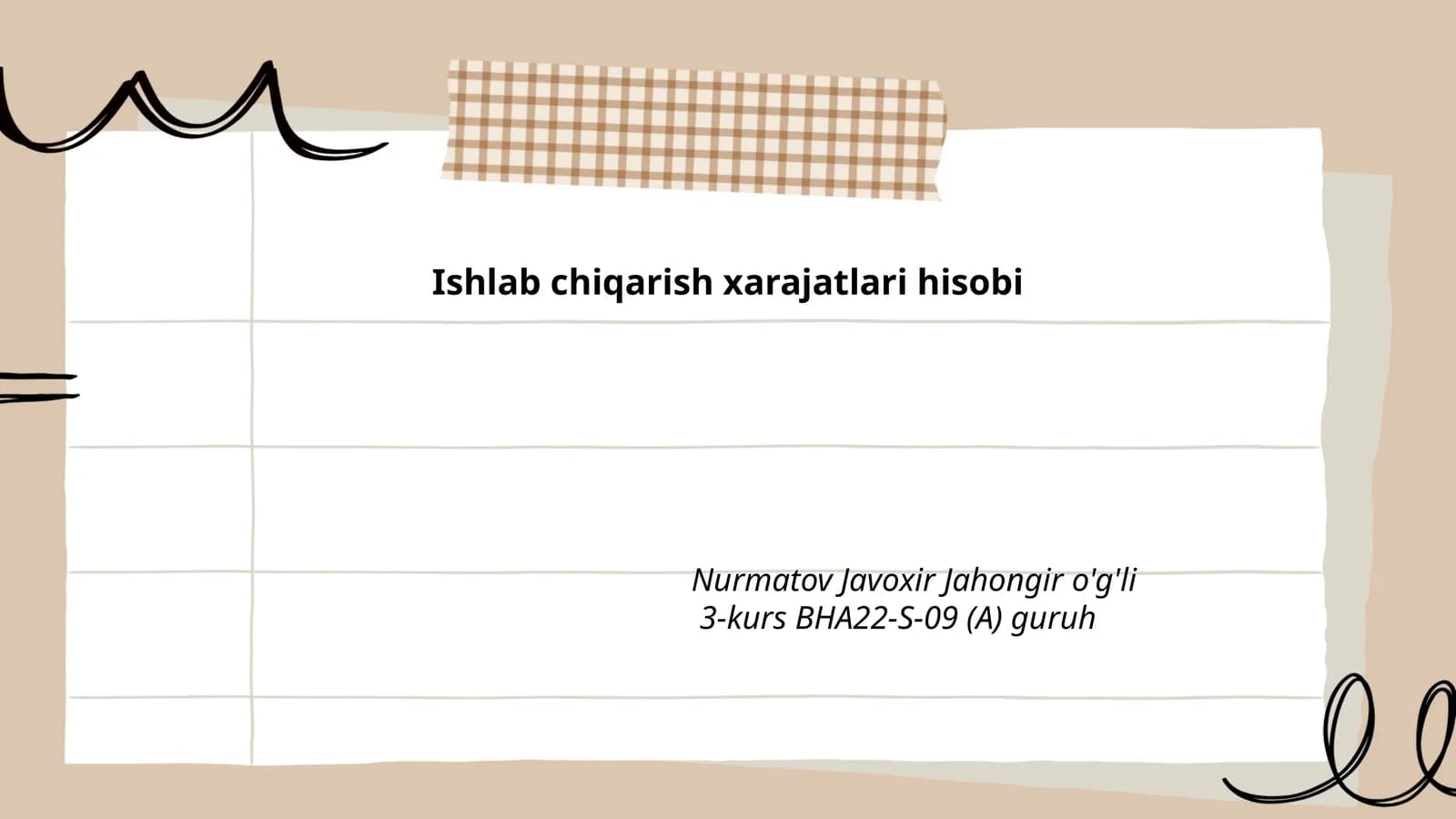 Ishlab chiqarish xarajatlari hisobi