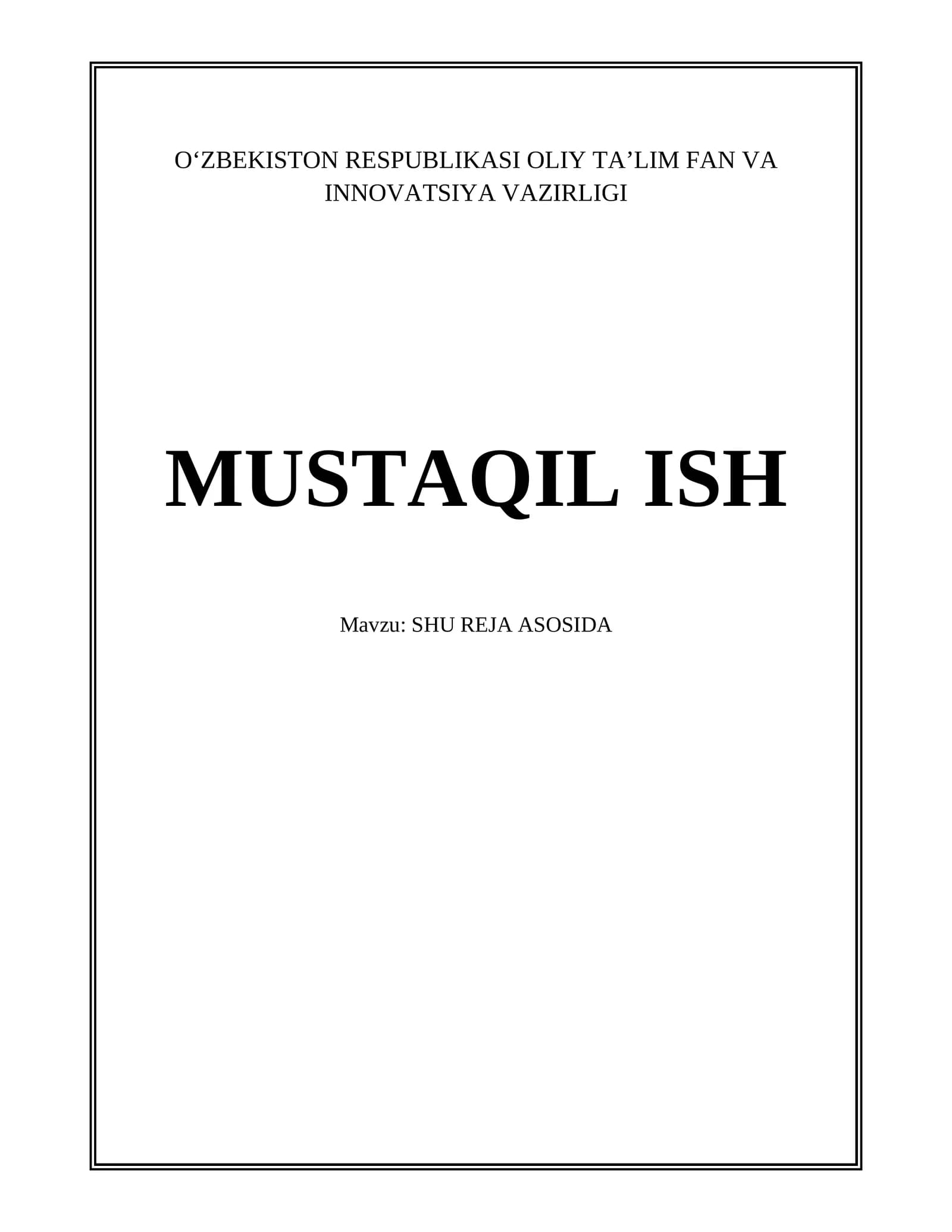 SHU REJA ASOSIDA