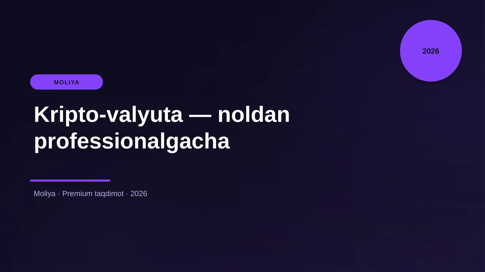 Kripto-valyuta — noldan professionalgacha