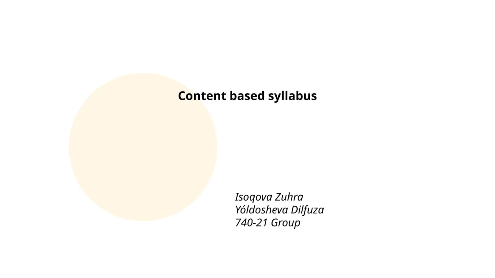 Content based syllabus