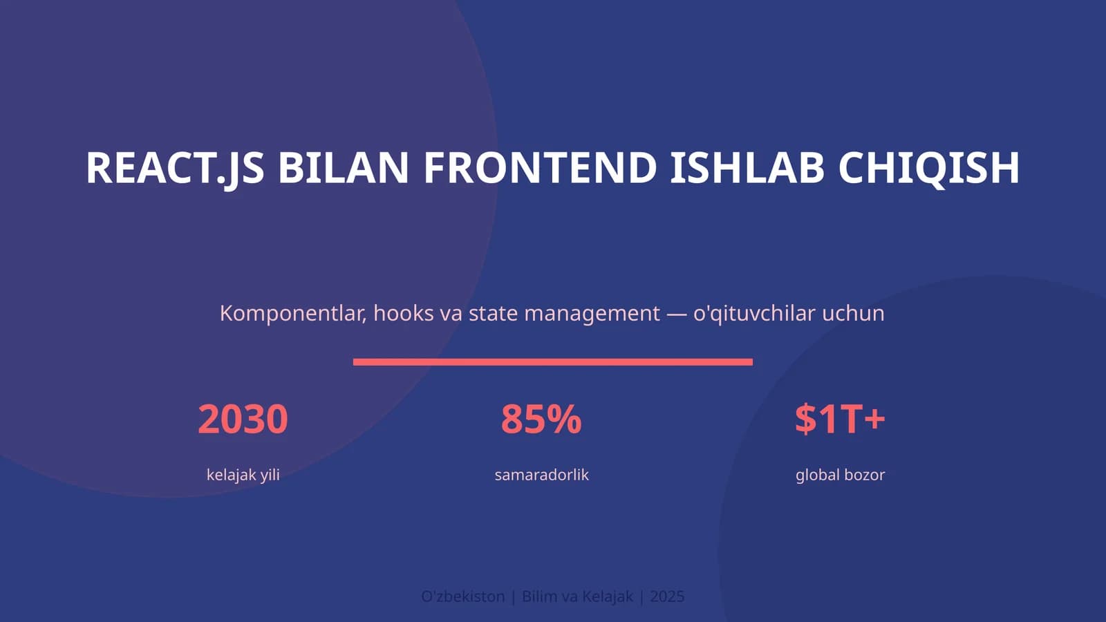 REACT.JS BILAN FRONTEND ISHLAB CHIQISH