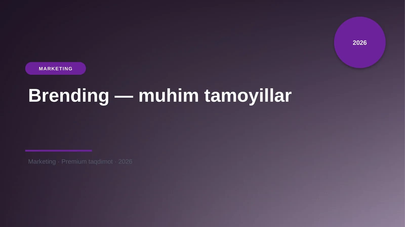 Brending — muhim tamoyillar