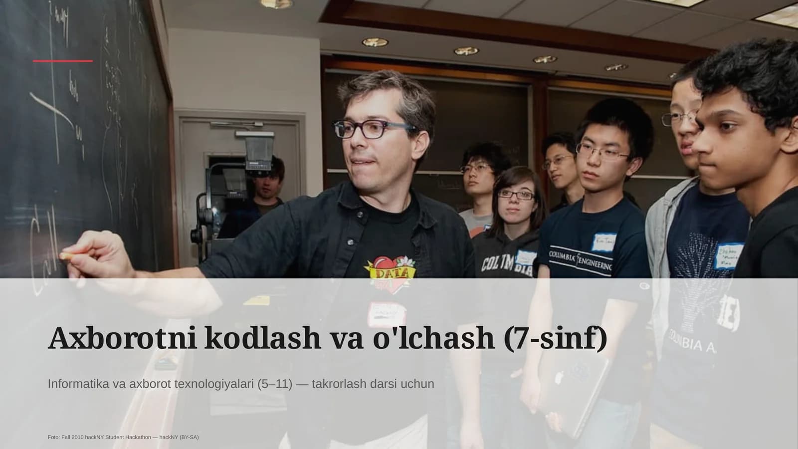 Axborotni kodlash va o'lchash (7-sinf)