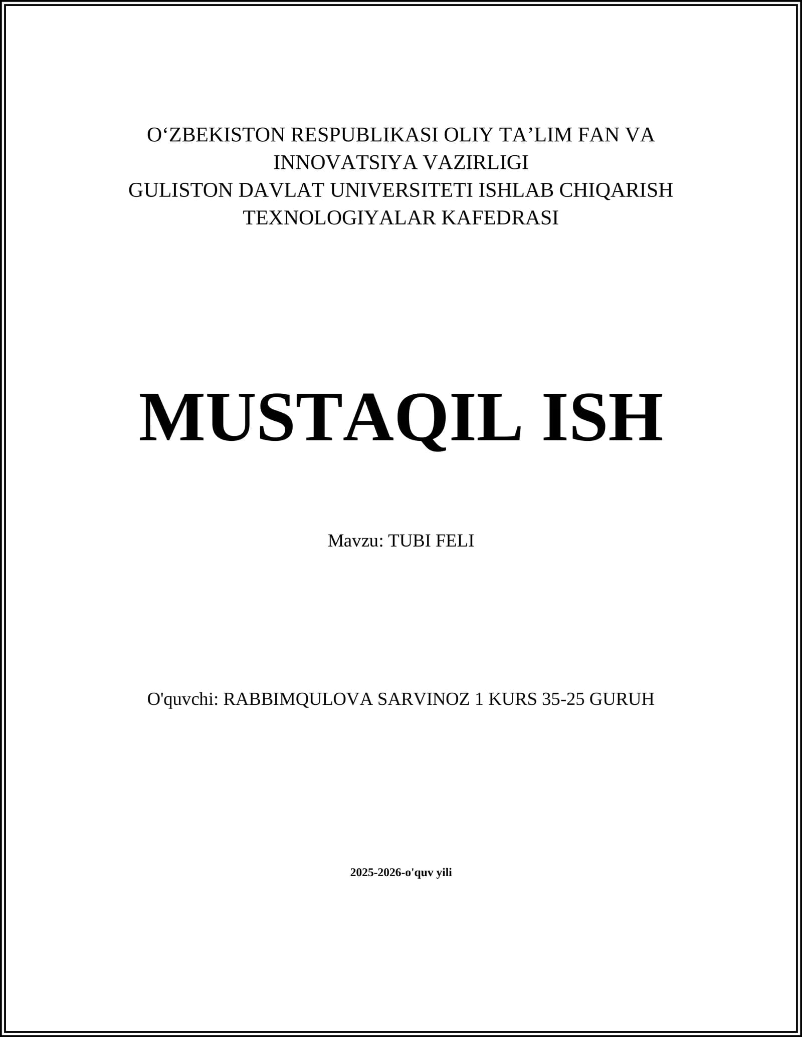 Tubi Feli