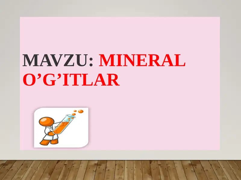 MINERAL O’G’ITLAR