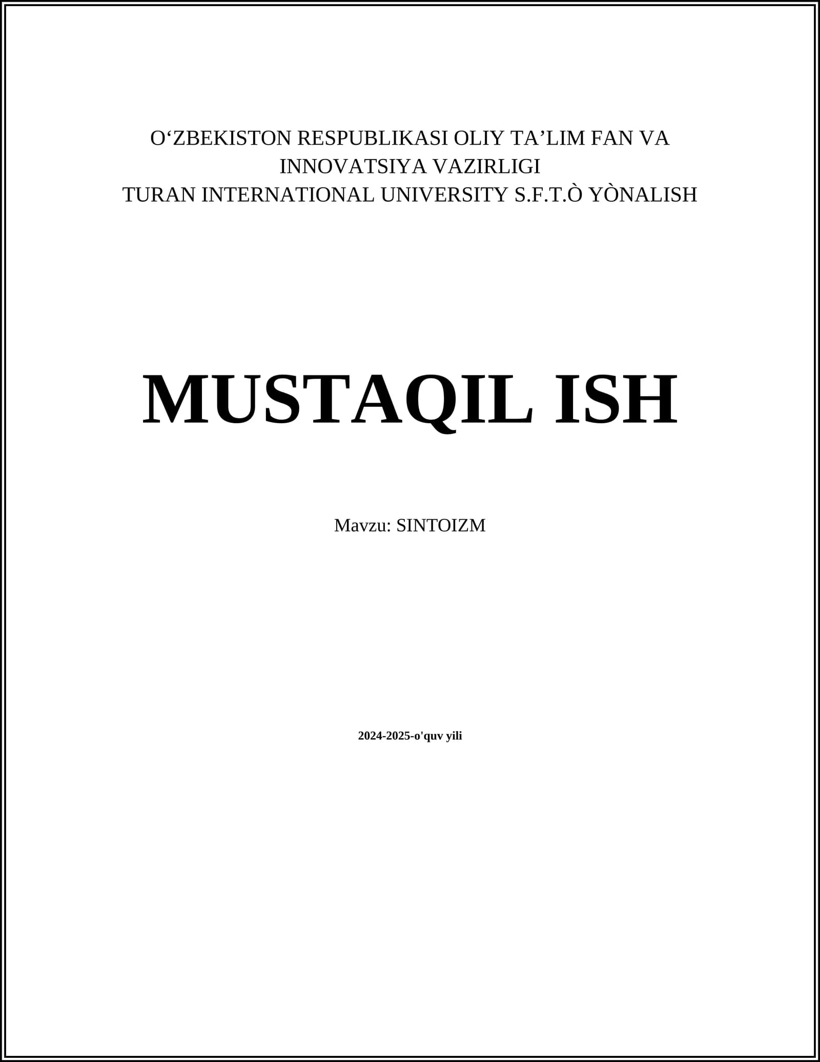 SINTOIZM