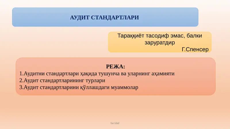 АУДИТ СТАНДАРТЛАРИ