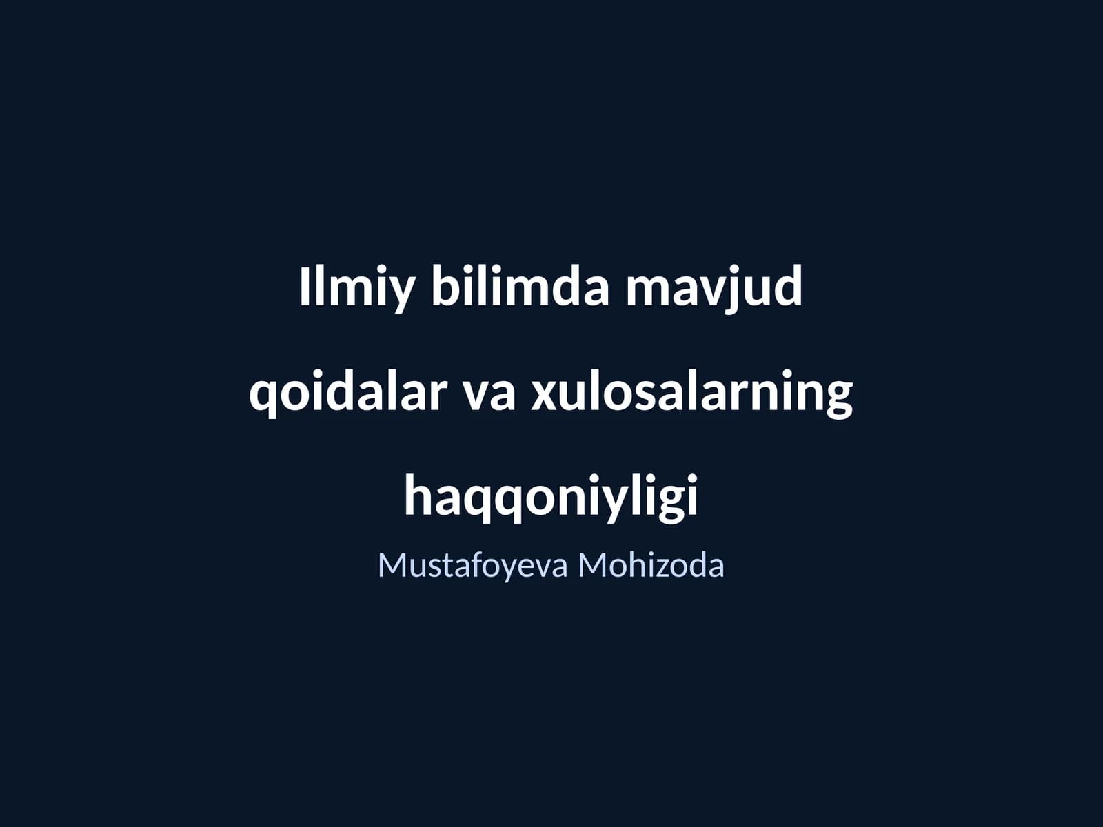 Ilmiy bilish nazariyasi