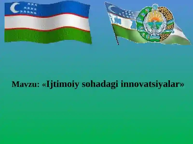 Ijtimoiy sohadagi innovatsiyalar