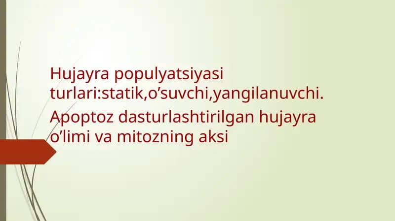 Hujayra Populyatsiyasi