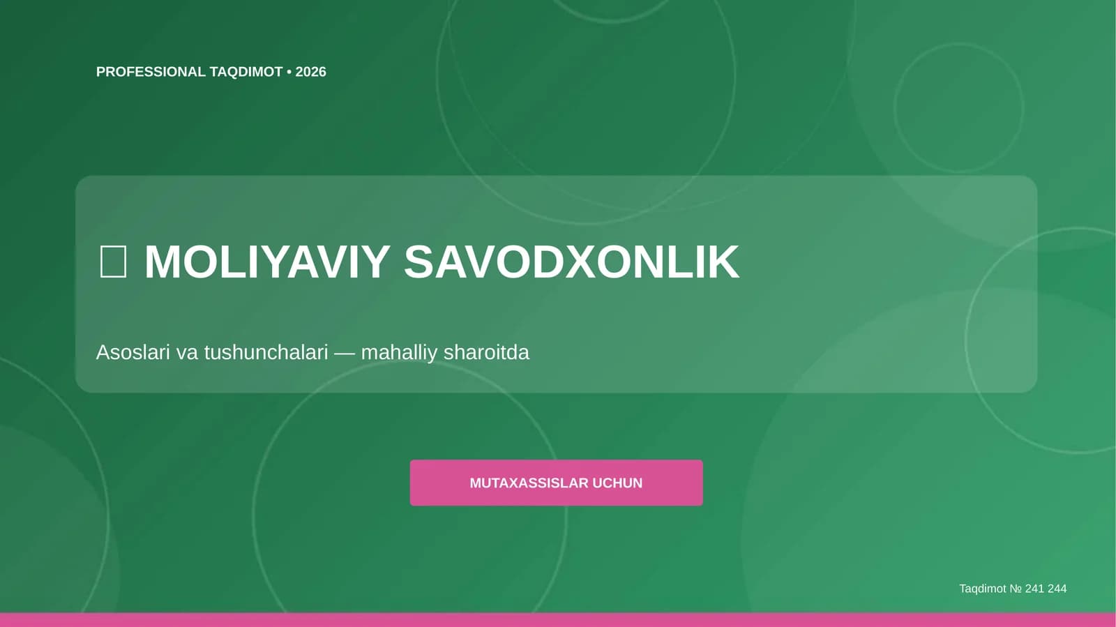 PROFESSIONAL TAQDIMOT • 2026
