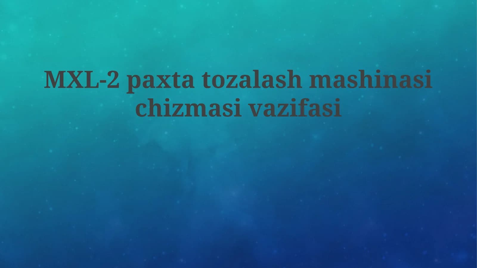 Mxl-2 Paxta Tozalash Mashinasining Chizmasi