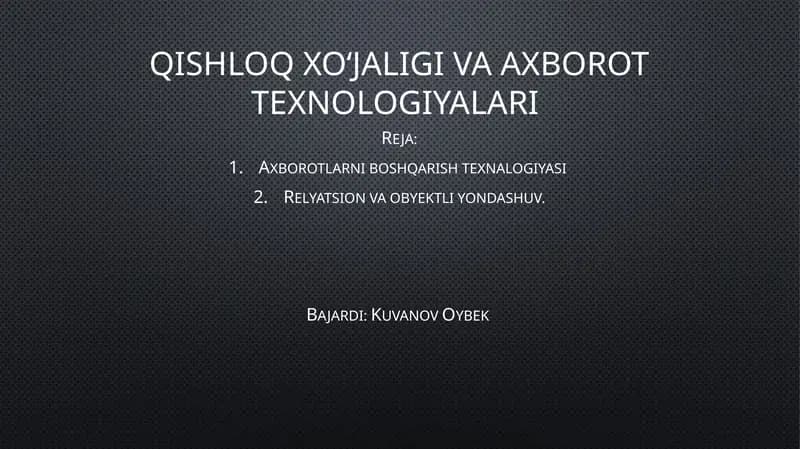 Axborot tizimi(AT)