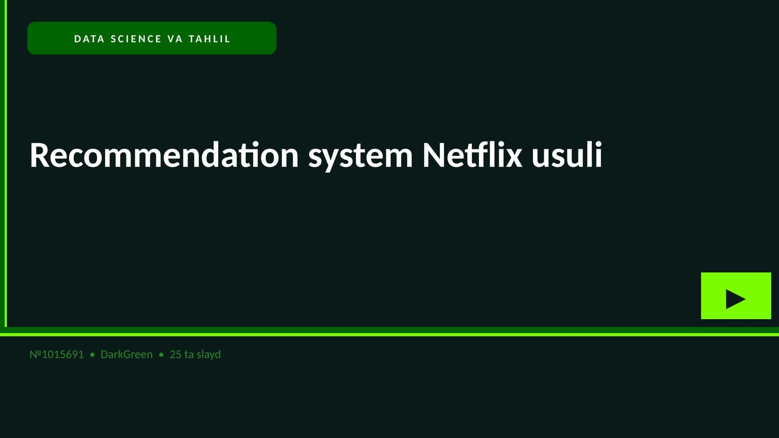DATA SCIENCE VA TAHLIL