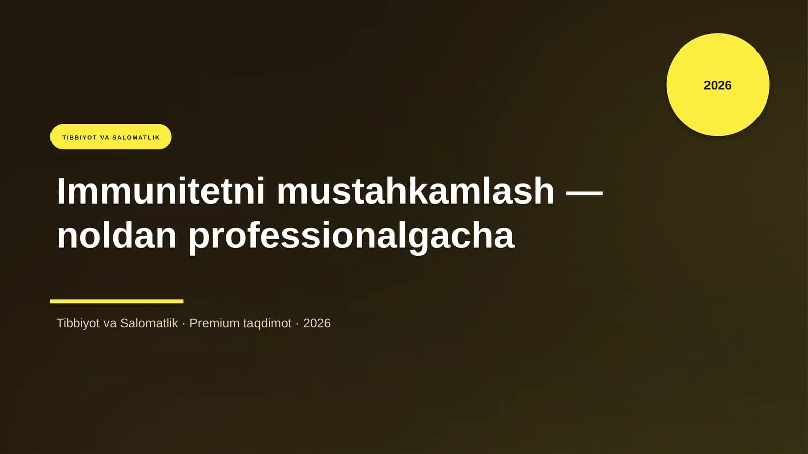 Immunitetni mustahkamlash — noldan professionalgacha