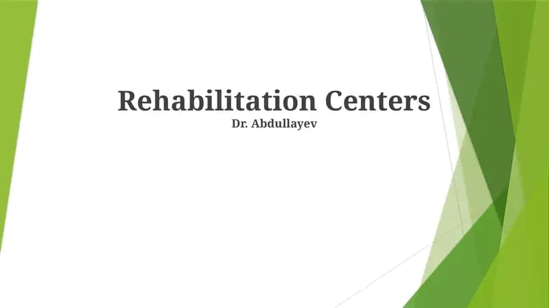 Rehabilitation Centers